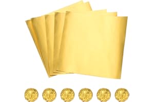 MECCANIXITY 100 Pcs Aluminum Foil Candy Wrappers, 8 x 8 Inch Square Chocolate Wrappers, Glossy Texture Packaging Wrapping Pap