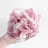 Omenluck 2Pcs Bath Loofah Flower Ball Back Scrubber Exfoliating Mesh Pink Blue view 4