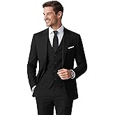 Gentle Season Men's Stretch Slim Fit 5-Piece Suit Set with Blazer, Vest, Pants, Bow Tie, Necktie and Pocket Square
