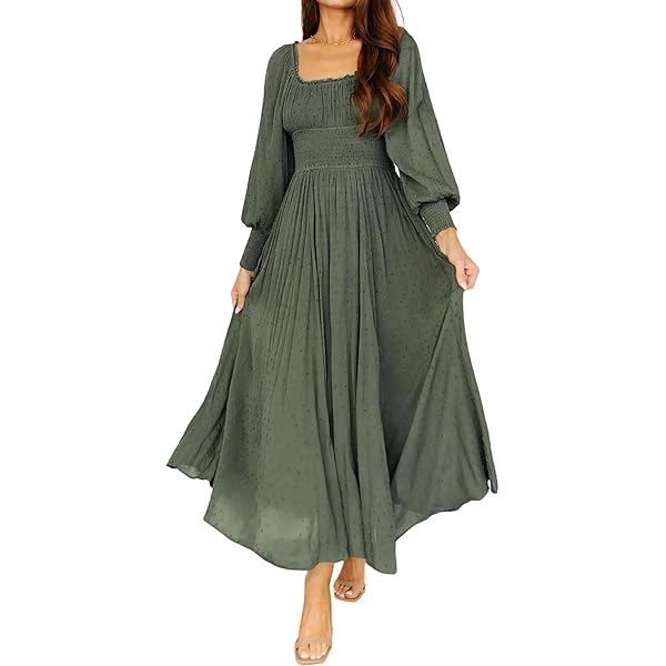 square neck satin maxi dress empire waist Rihoas Satin Square Neck Maxi Dress main image 0