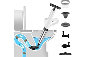 Toilet Plunger, High Pressure Air Drain Blaster, Plungers for Bathroom Heavy Duty Toilet Snake Drain Clog Remover w Real-Time