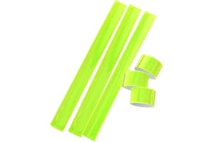 Cabilock 6pcs Fluorescent Green Reflective Wristbands Snap Bracelets High Visibility Reflector Bands for