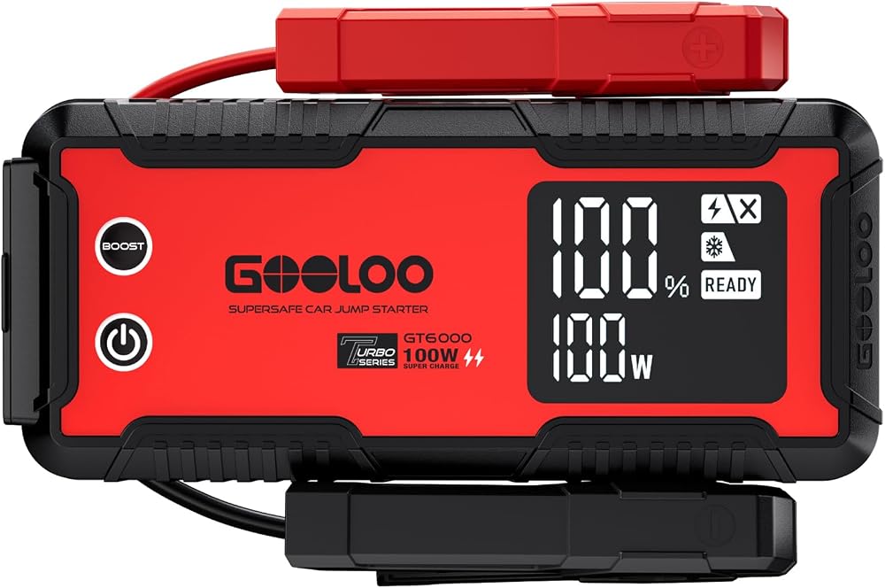 GOOLOO GT6000 Jump Starter 6000A 100W IP65 12V Car Booster Pack