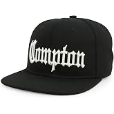 Trendy Apparel Shop Old English Compton City 3D Embroidered 6 Panel Snapback Cap