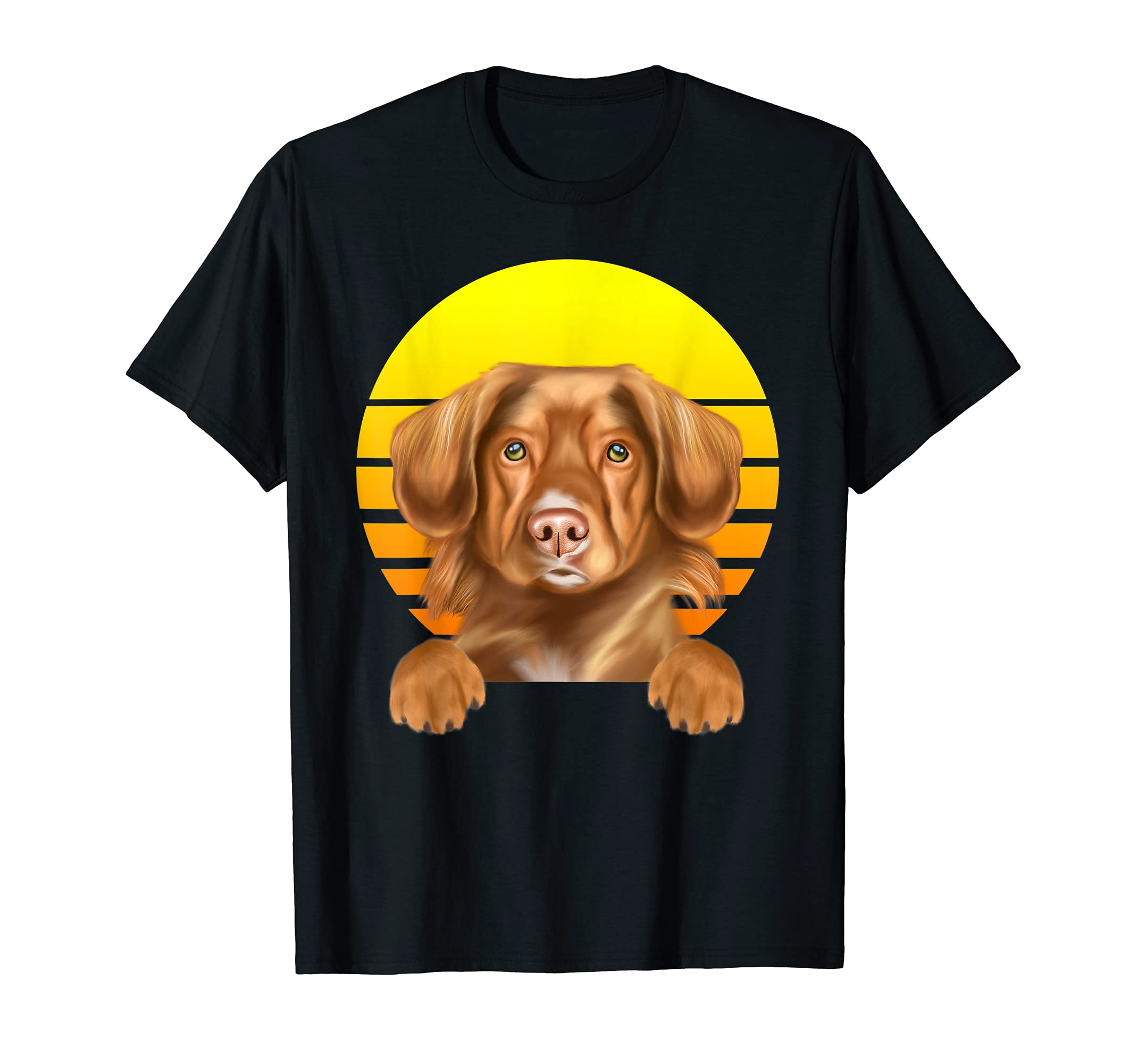 Vintage Sunset Duck Tolling Retrievers Dog Lover T-Shirt
