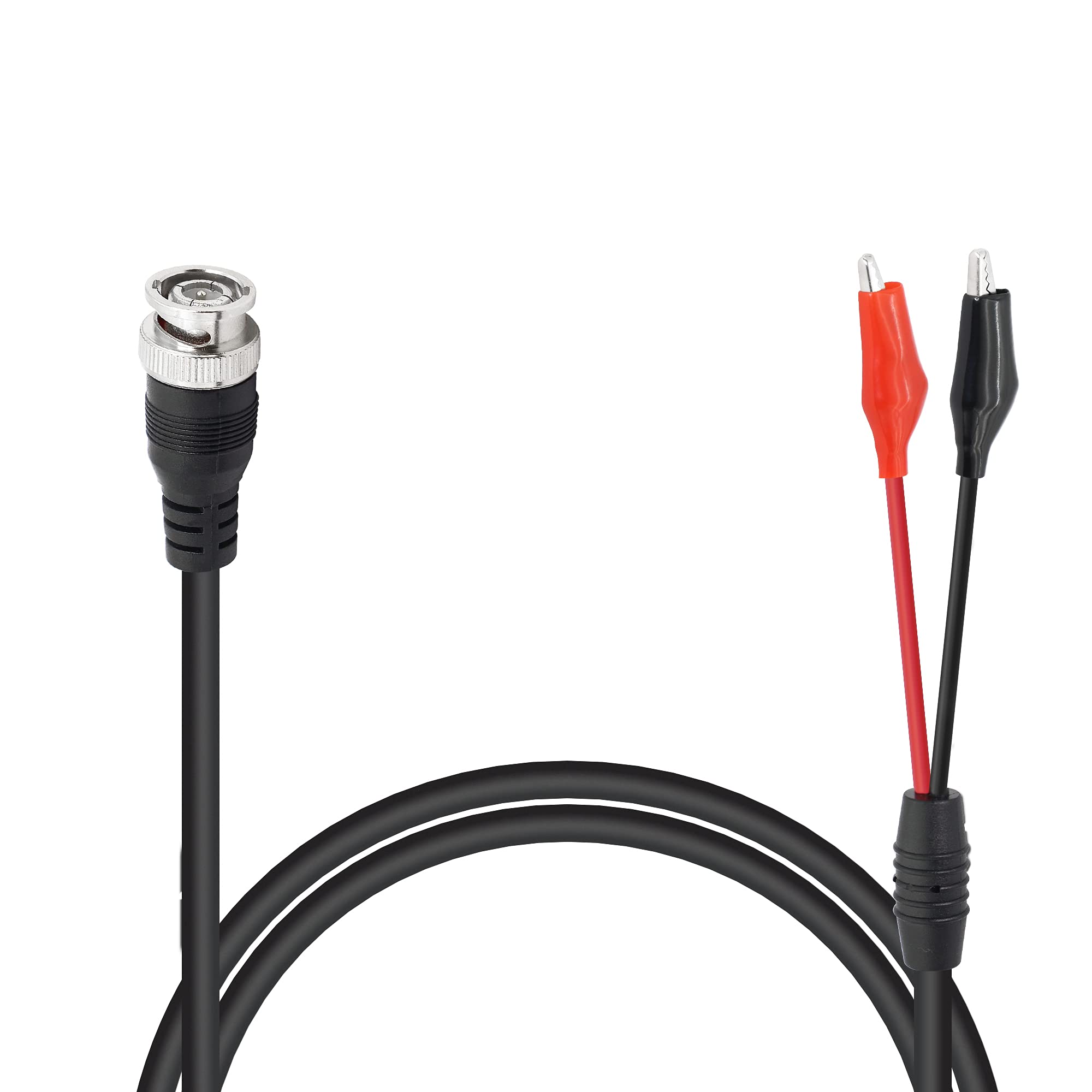 YACSEJAO 1M/3.3FT BNC Double Alligator Clip Test Cable for Oscilloscopes, Signal Generators, Video Surveillance