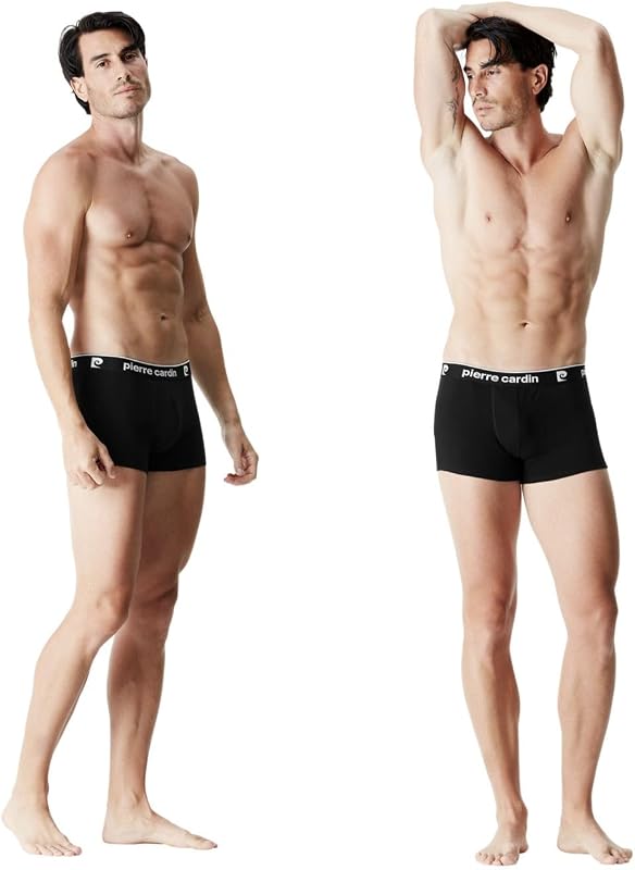 Mutande Boxer Uomo Cotone, Set da 4, Nero B2 (L)