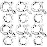 925 Sterling Silver Necklace Clasp and Closures - 5mm Spring Ring Clasps with 4mm Jump Rings, Jewelry Clasps for Jewelry Making, Bracelet and DIY Jewelry Making Supplies