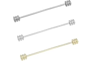 VVCOME 3PCS Men's Classic Brass Shirt Collar Bar Tie Pins Set for Wedding Business with Gift Box