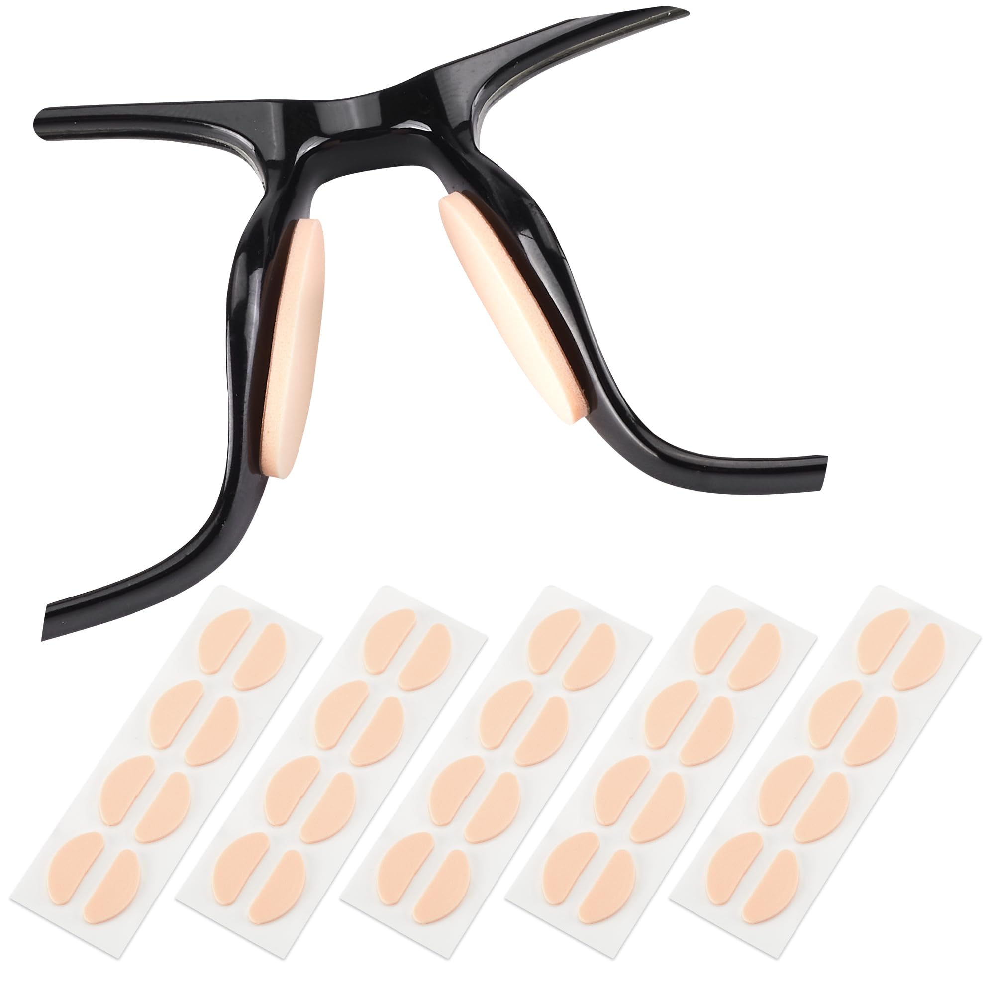 View 1 of 20 Pairs Eyeglass Nose Pads, Soft Foam Nose Pads, Adhesive Anti-Slip Silicone Eyeglass Nose Pads Stick On D Shape for Glasses Eyeglasses Sunglasses(Skin Color/1mm)