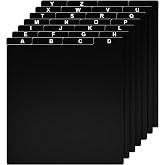 Marspark 26 Pcs Vinyl Album Divider, A-Z Record Divider, Black, Vertical | Double Sided Tabs for Quick Filing, Fits LP Albums CDs DVDs, Horizontal Label Design, Storage Holder Organizer