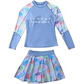 KORADI Girls Swimsuit Rash Guard Set 2-Piece Swimwear Bathing Suit 3-14 Years