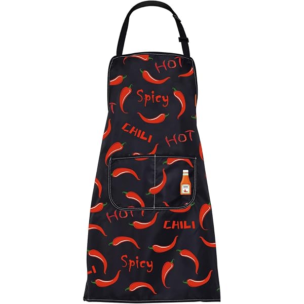 Chili Peppers Kitchen Cooking Apron - Mexican Food Hot Pepper Print - Unisex Made In Italy