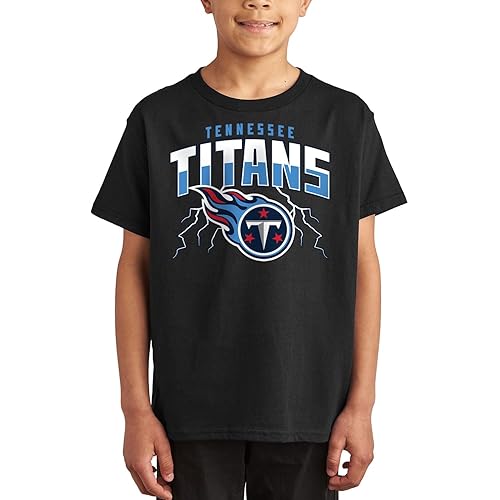 Junk Food Boys' Standard x NFL-Team Lightning-Officially Licensed Fan T-Shirt for Kids, Black