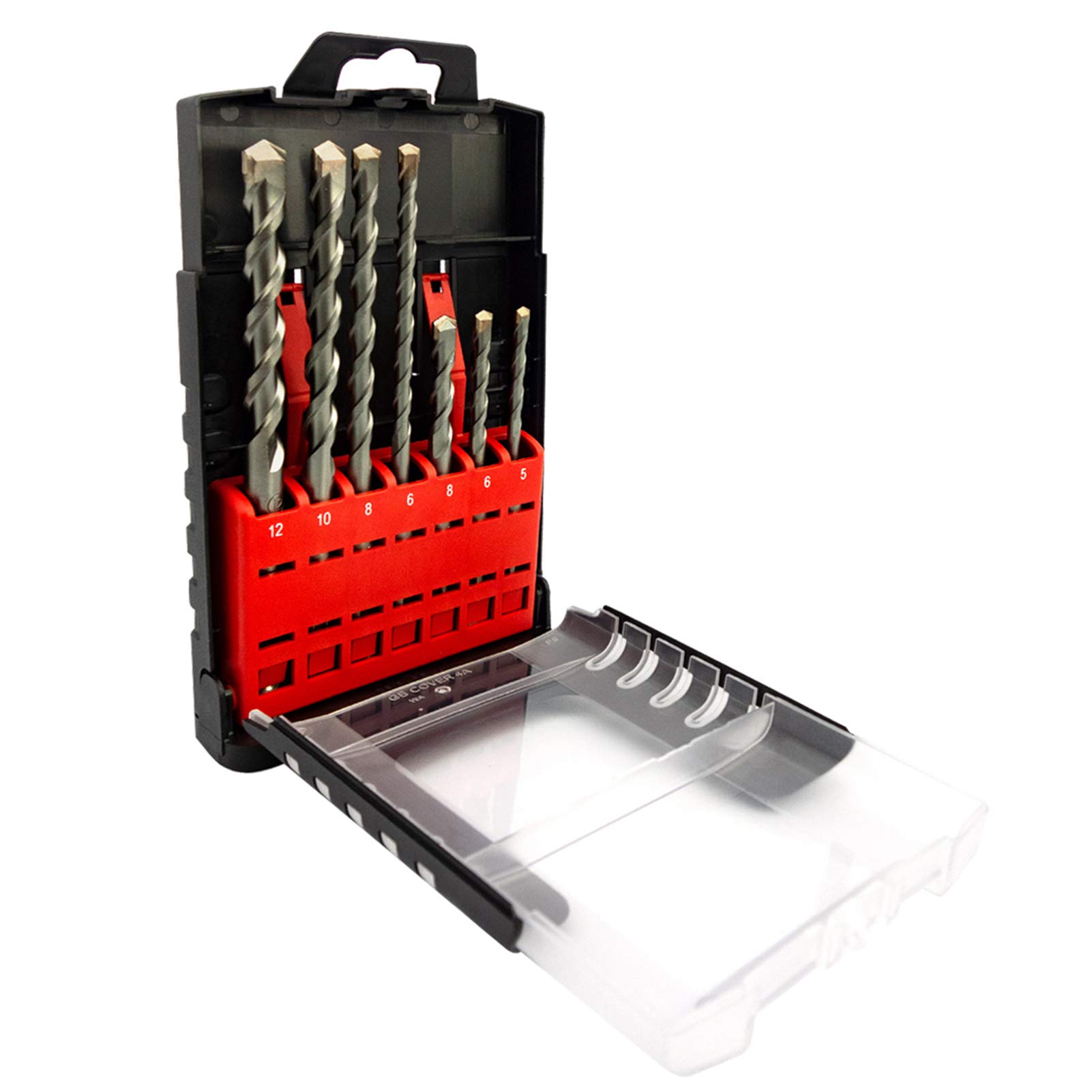 NORTOOLS SDS Drill Bit Set,SDS Plus Rotary Hammer Concrete Drill Set,7 PCS 2 Head-cutters Tungsten Carbide Tip with PGM Mark Power Tools ​for Masonry Concrete Granite