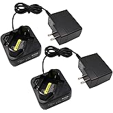 2-Pack Battery Charger Compatible with Motorola BT60 BT90 BT110 DLR Series, SL Series, CLP Series Radio