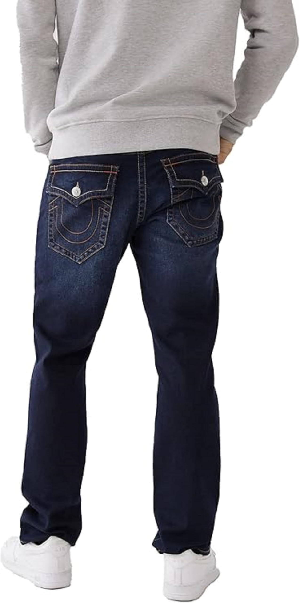 True Religion Men’s Ricky Low Rise Straight Leg Jean with Back Flap Pockets, 2SB BODY RINSE BLACK, 30