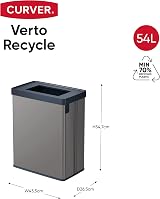 CURVER Verto 54L Recycling Bin Dual Compartments Pearl Grey view 11