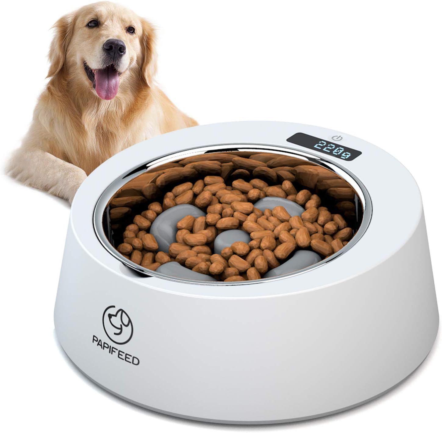 Image showcasing Papifeed Dog Bowl Slow Eating Stainless Steel Slow Feeder Dog Bowl Non ...