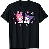 Sanrio Kuromi and My Melody Berries T-Shirt, Small, Black