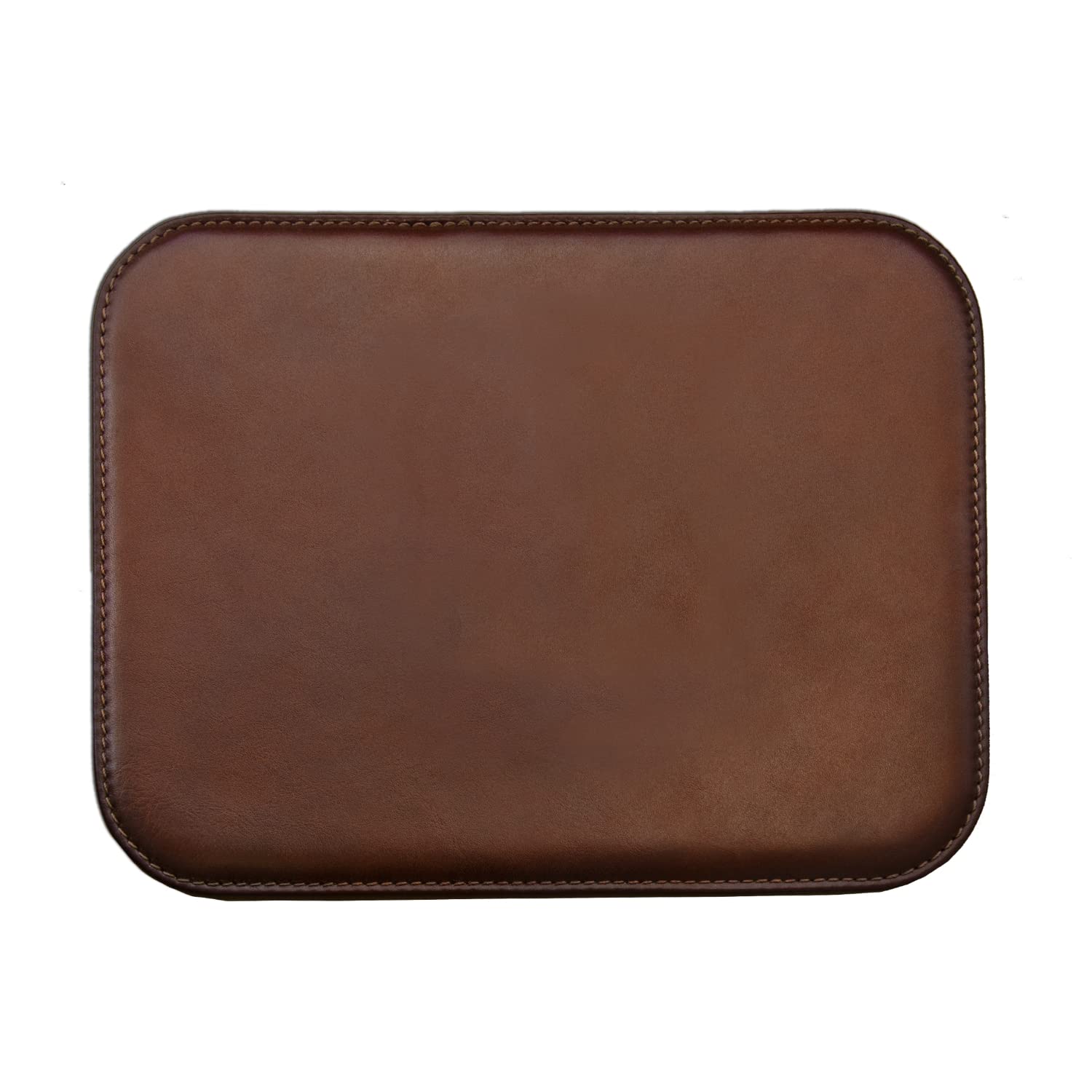 Mouse pad in 100% genuine full-grain leather - Handmade in Italy by Expert Artisans - Soft surface and internal padding - Brown