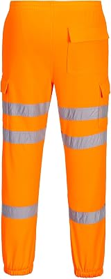 Portwest RT48 Men's Hi Vis Joggers Orange Size M - 3 Band Reflective Workwear view 3