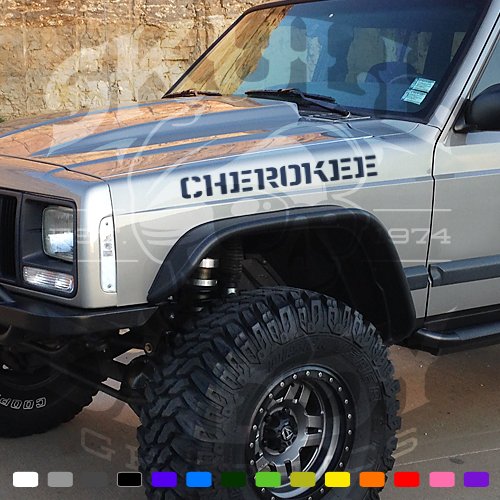 Buy Jeep CHEROKEE Fender Stencil Stickers Vinyl Decal XJ PAIR 8496 97