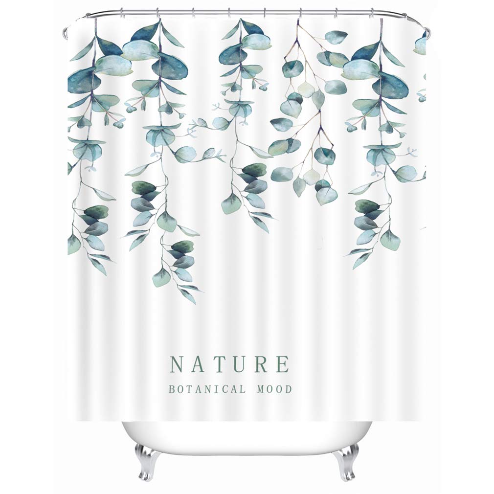 X-Labor Striped Shower Curtain Waterproof Fabric Anti-Mould Includes 12 Shower Curtain Rings Washable Bath Curtain 180 x 200 cm Pattern D