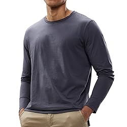 MIER Mens Long Sleeve Shirt Soft Stretch Combed