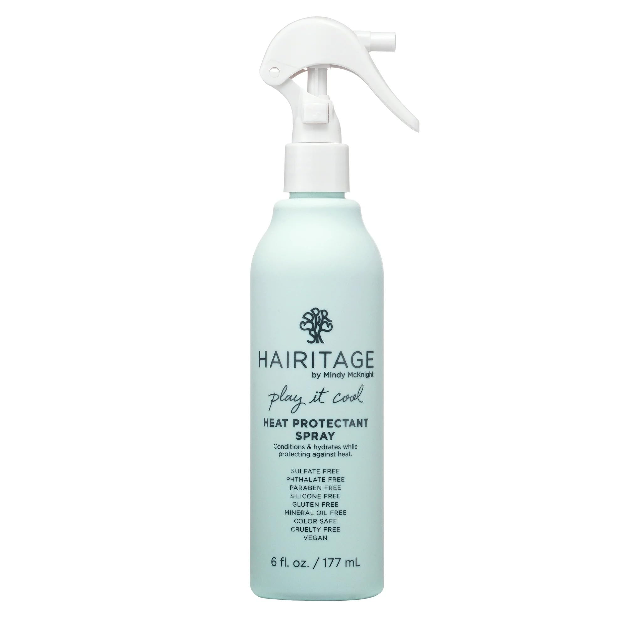 Photo 1 of Hairitage Heat Protectant Spray for Hair - Up to 450 Degree Protection + Hydrates + Strengthens Hair - Leaves Hair Smooth + Shiny after Styling - For All Hair Types + Heated Styling Tools - 6 fl oz