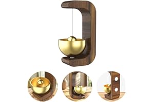 KEEFRASH Magnetic Shopkeepers Bell for Door Opening – Decorative Wooden Chime with Brass Bell,Easy Magnetic Mount for Home,Office,Café,Store,and Garden – Ideal for Housewarming or Gift