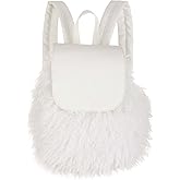 Fun Costumes Clueless Cher White Fuzzy Backpack for Adults - Official Clueless Costume Accessory Furry Fashion Accessory Bag