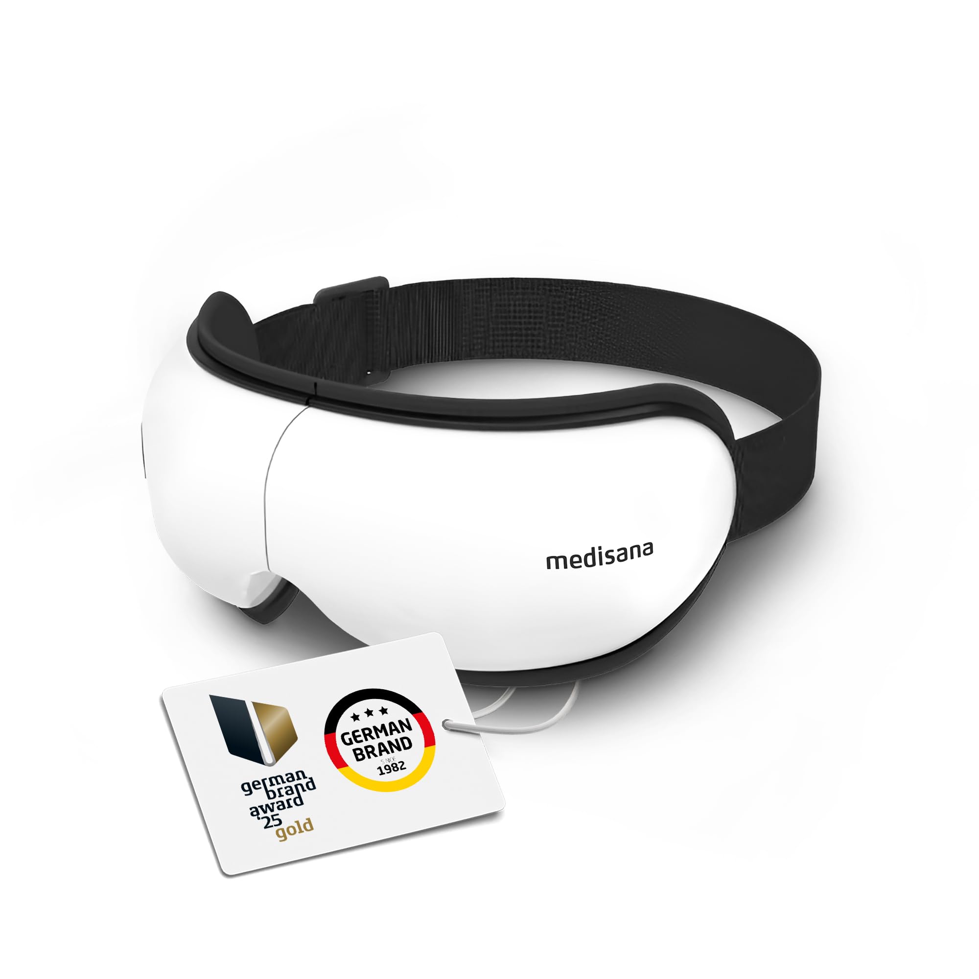 medisana EM 100 Augenmassagegerät, Gesichtsmassagegerät mit Massage, Wärme und Musik, Massagegerät für Kopfschmerzen, trockene Augen, Schwellungen oder Migräne, Kopfmassagegerät