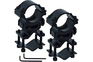 Miaozhun 2 Pack Flashlight and Laser Sight Mount with Barrel Adapter,Detachable 1 Inch Scope Ring and Picatinny Rail Mount Combo