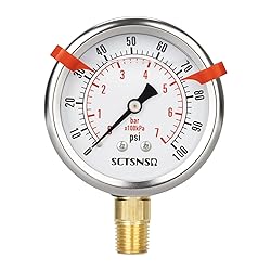 SCTSNSR 0 to 100 Psi Pressure Gauge, Glycerin