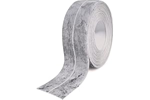 FANSIVOKE 1.5" * 16.4' Kitchen & Bath Tape Caulk Strip, Upgraded Acrylic Glue PVC Self Adhesive Waterproof Caulking Sealing Tape, Decorative Sealant Trim for Kitchen Sink Toilet Bathtub (MarbleGrey)