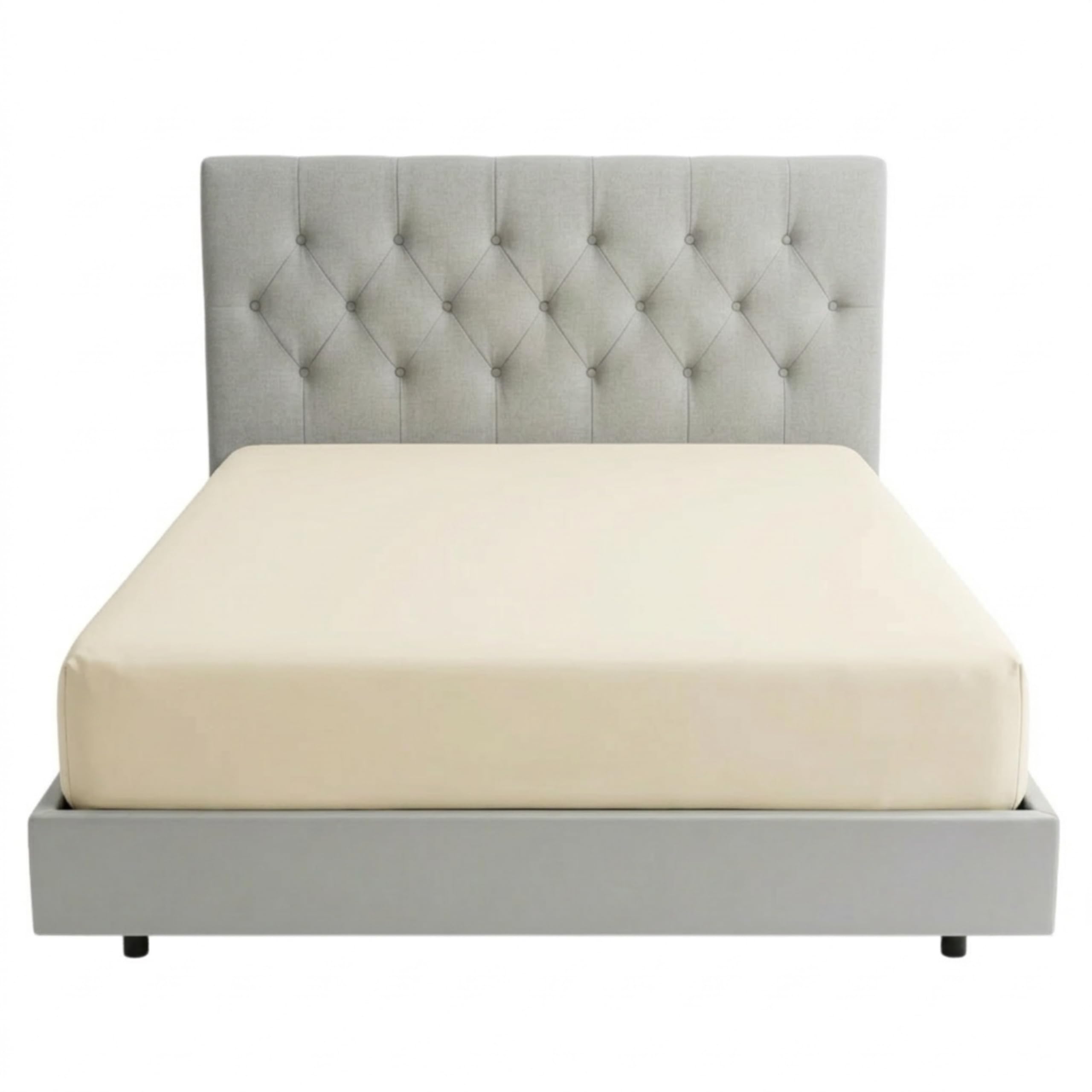 BRIT COTTON® Fitted Sheet – 25cm/10" Deep Pocket, Easycare Soft Percale Bed Sheet with Elasticated Corners, Non-Iron, Breathable, Durable Polycotton Bottom Sheet (Gray, Single)