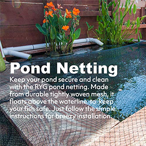 RYG Koi Pond Netting Kit 20x20 Feet, Heavy Duty Mesh Pool Net for Easy