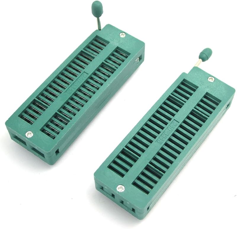 DollaTek 2PCS 40-Pin ZIF DIP IC Test Board Socket Universal Through Hole 2.54mm