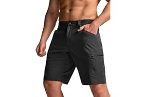 CQR Men's Quick Dry Stretch Hiking Cargo Shorts, Lightweight Water Resistant Tactical Casual, Golf & Outdoor with Pockets