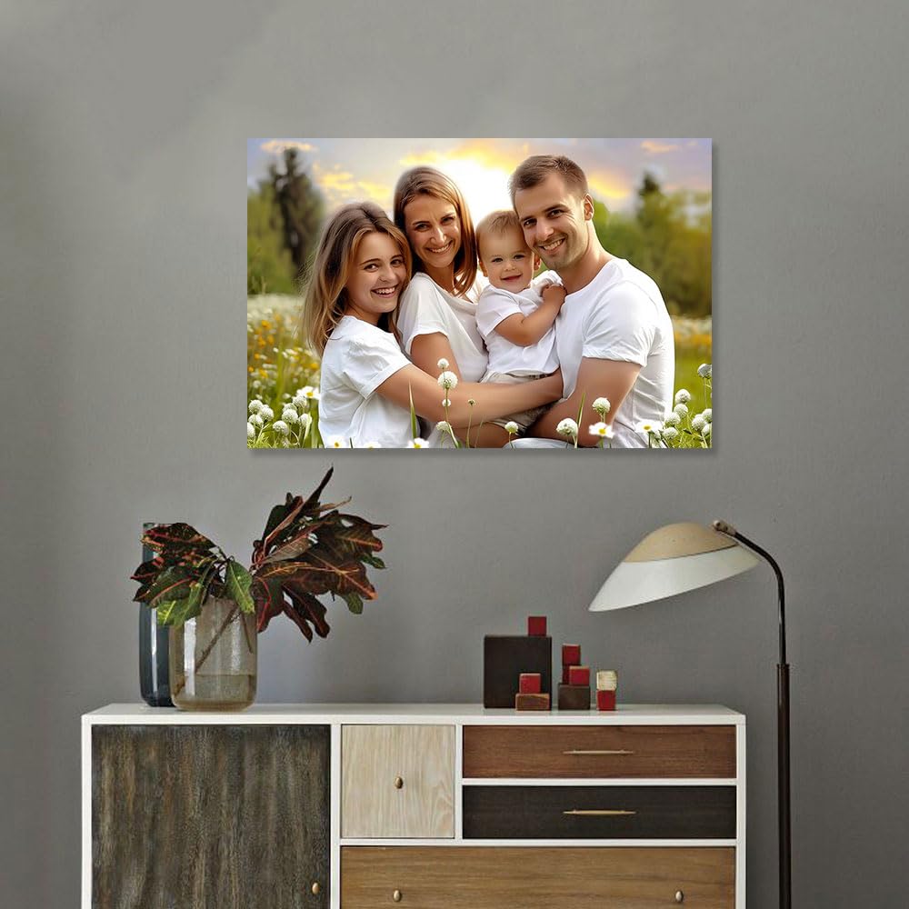 Personalized Framed Canvas Wall Art, Custom Your Photo on Canvas, Canvas Prints With Your Photo, Decor for Home Living room Bedroom Kitchen Framed Ready to Hang - 16L x 12W