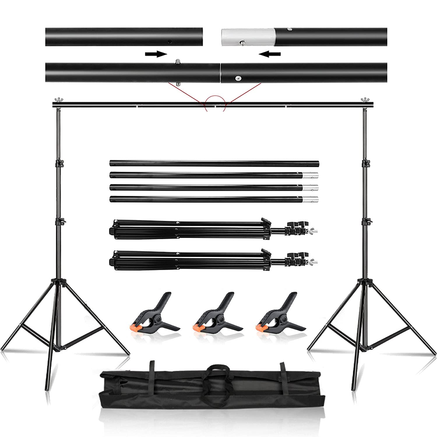 YISITONG Backdrop Stand Kit, 3m x 2m(9.8ft by 6.5ft) Photography Background Stand, Adjustable Height and Width Backdrop Stand Frame for Parties Photography Wedding Decoration