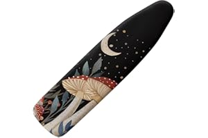 Vanideaoty Moon Mushroom 15x54 Ironing Board Cover and Pad Elastic Edge Applicable Standard Size Iron Board Cover, Stain Resi
