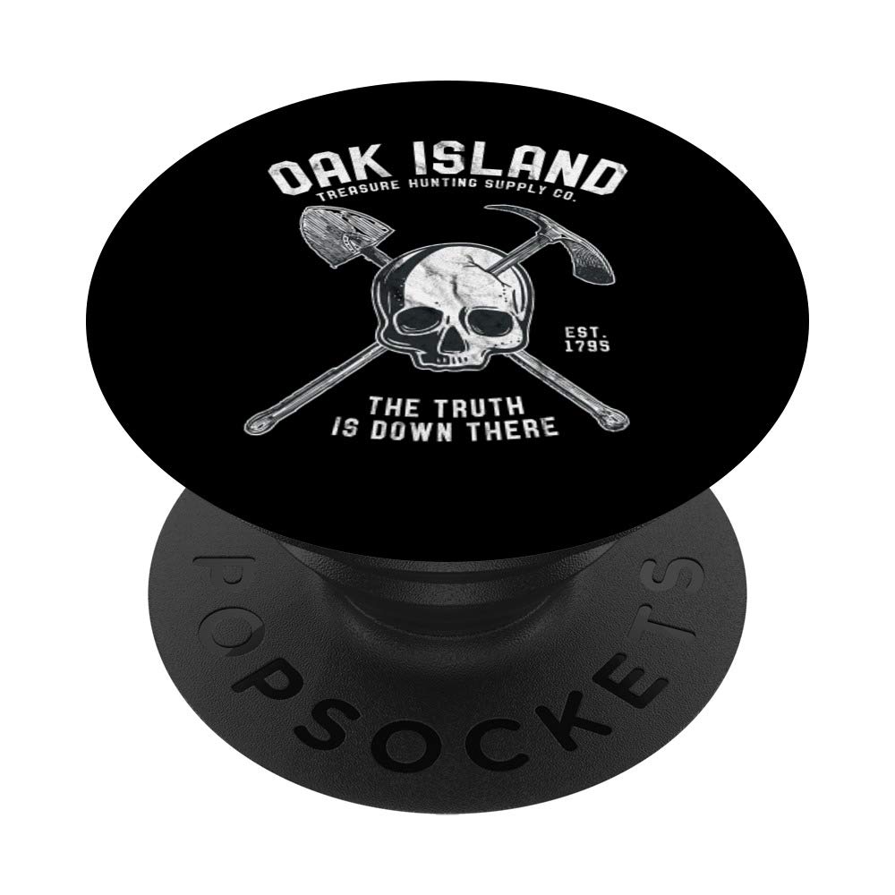 Oak Island Vintage Skull Templar Treasure Hunting Gift PopSockets PopGrip: Swappable Grip for Phones & Tablets