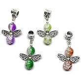 Beading Station 4pcs Handcrafted MIX Angel Wing Pendants w/Bails ~Jewelry Findings~