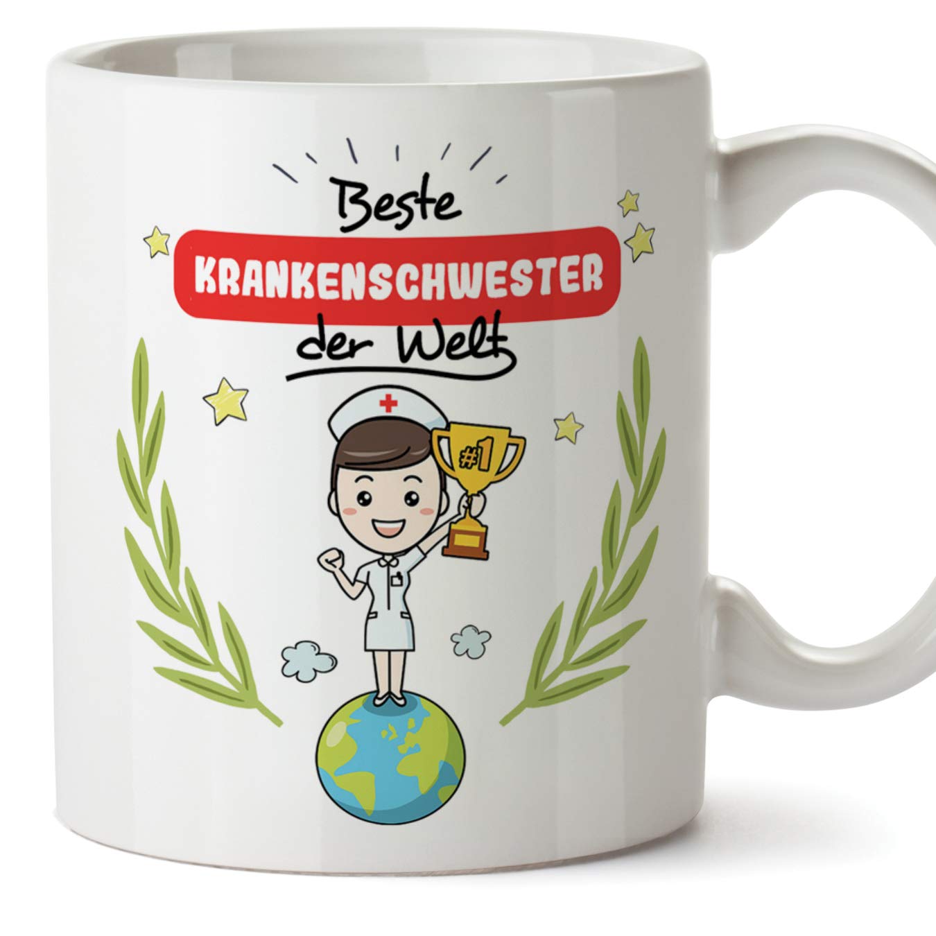 (Mug in German) Nurse Mug/Mug/Mug Gift Beautiful and funny coffee mug - World's Best Nurse - Ceramic 350 ml