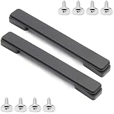 2Pcs Luggage Handle Replacement Kit - 7.95" Suitcase Pull Handle Grip | 202mm x 25mm (L x W) Durable Plastic Travel Repair Part for Broken Luggage/Case Handles (Black)