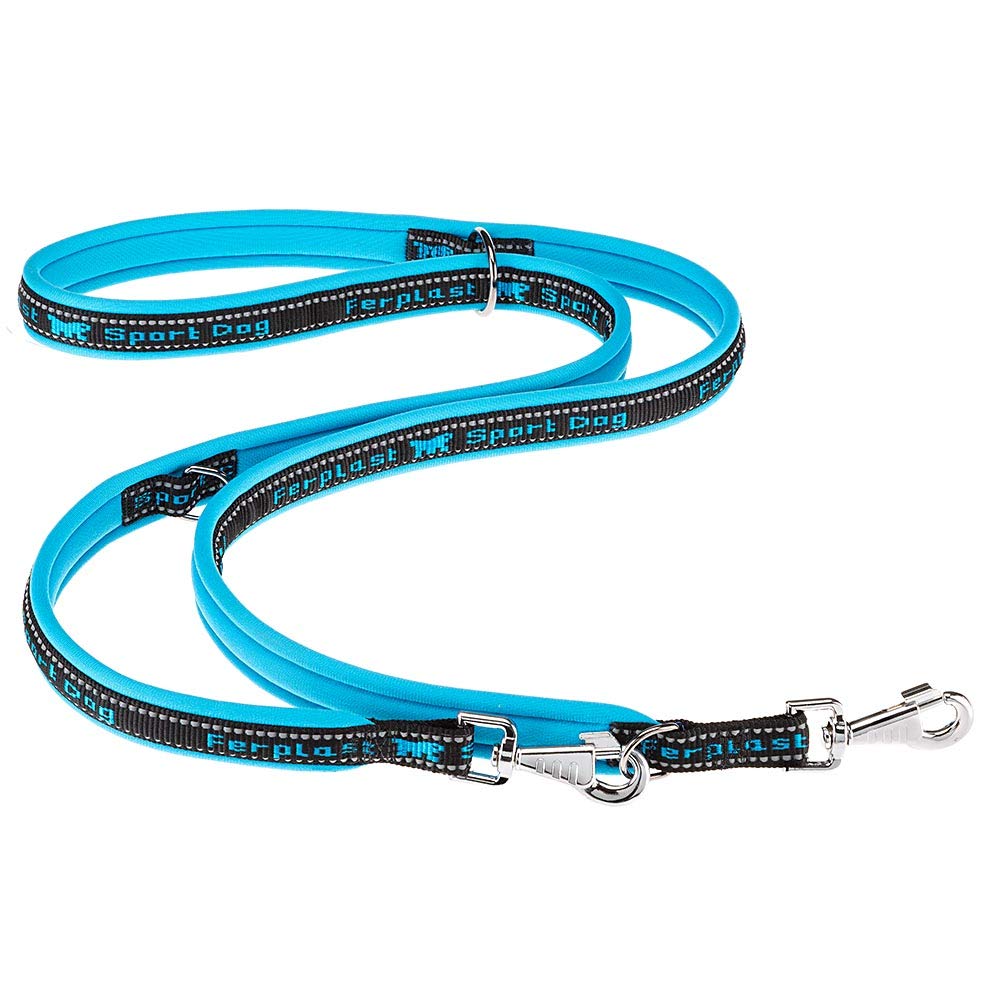 Ferplast SPORTDOG GA Training Dog Lead - 3 Adjustable Lengths - Reflective & Anti-Abrasion - Soft Padded Handle - Italian Design - 200 x 2 cm, Blue — image 1