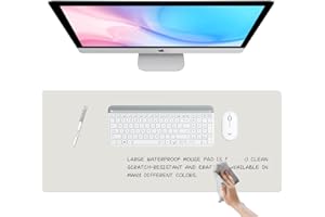ETOMIEL Dry Erase Desk Mat, Waterproof Desk Pad, Erasable Writing White Board for Making Plans, Non-Slip Large Desktop Protector for Office, Home, School 31"x13" (Grey)