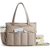 BAGSMART Tote Bag for Women, Teacher Tote with Insulated Compartment, Large Puffer Work Tote Handbags for Work